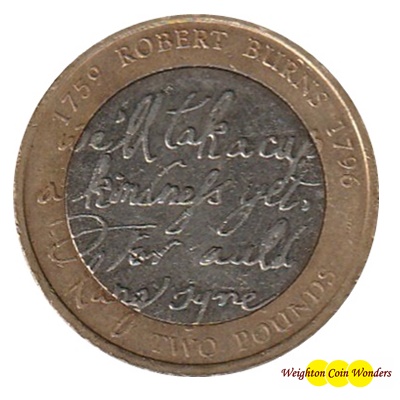 2009 £2 Coin - 250th Anniversary of Robert Burns - Click Image to Close